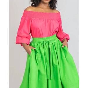 NEW KARA CHIC radiant off shoulder top in fuchsia